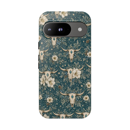 Turquoise Winter Skull Tough Case