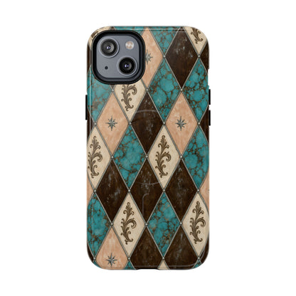 Turquoise Harlequin Magnetic Case