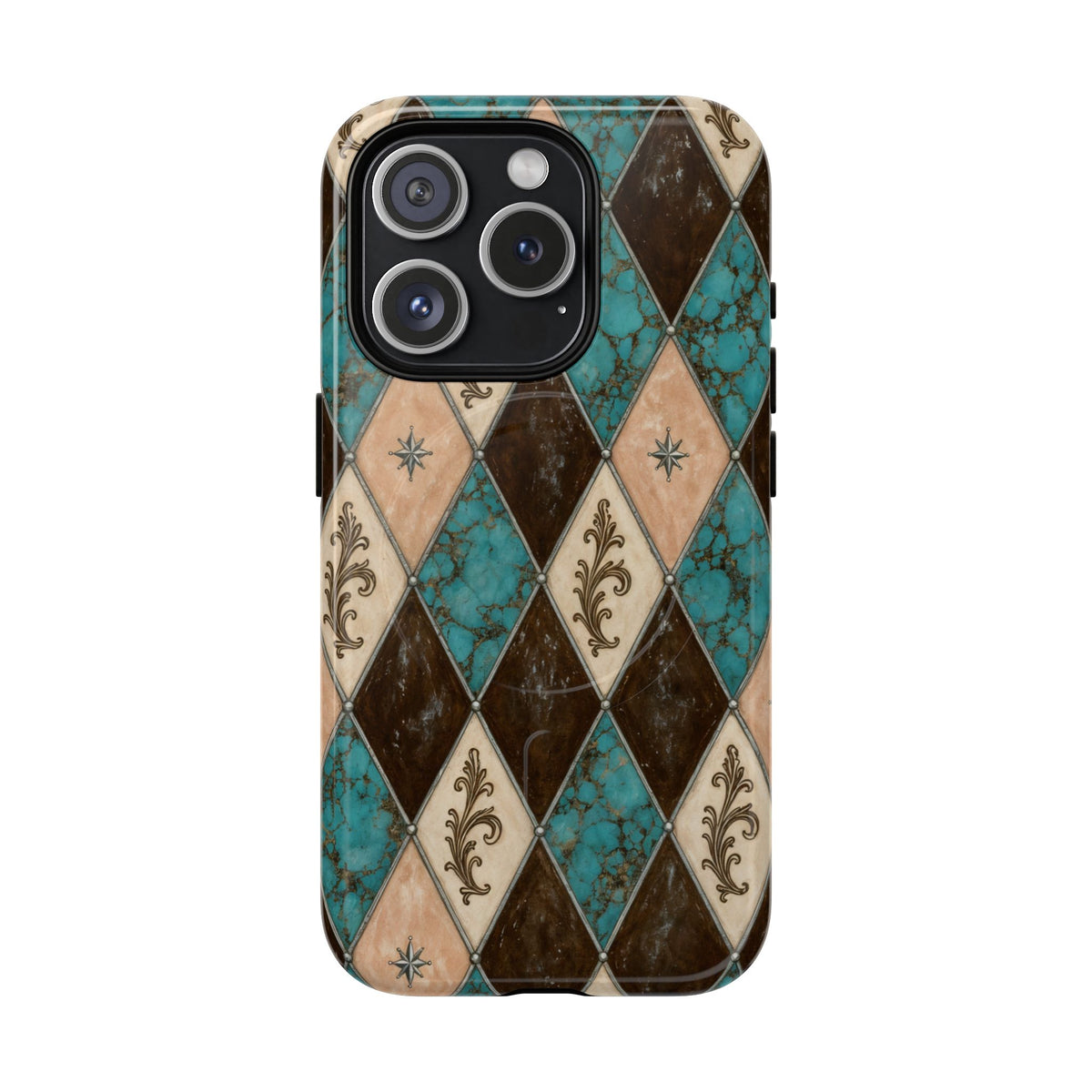 Turquoise Harlequin Magnetic Case
