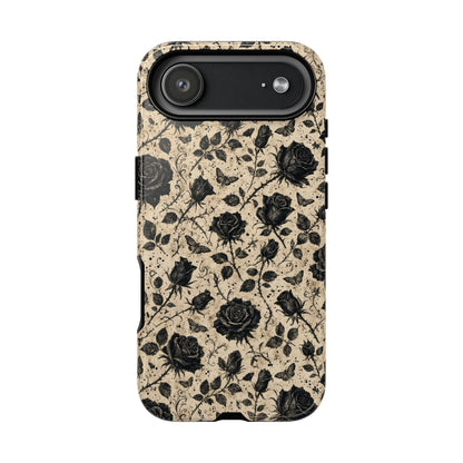 Black Rose Bone Tough Case