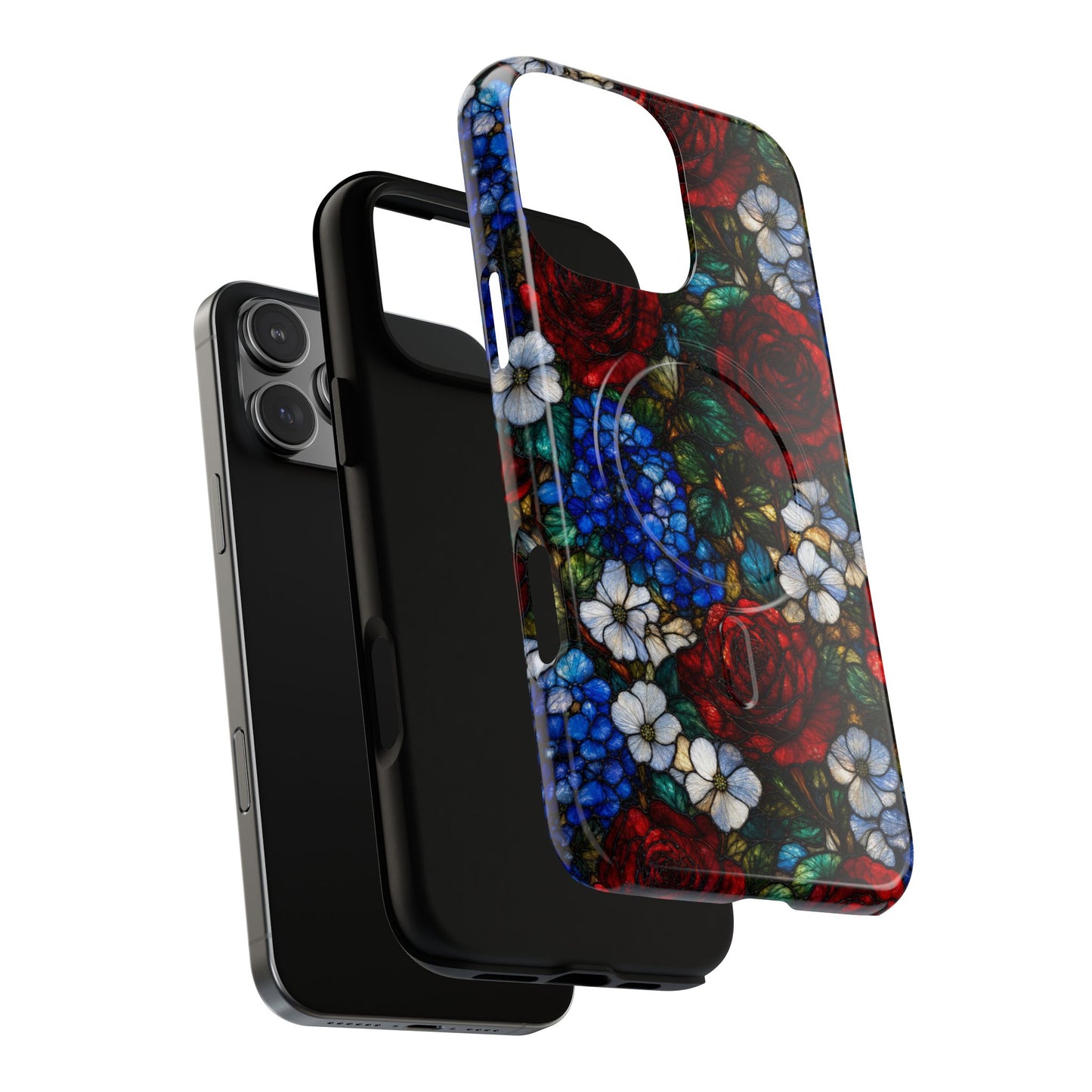 Patriotic Floral Glass Magnetic Case