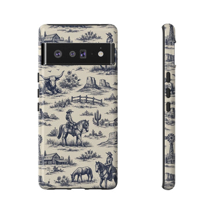 Western Toile Navy Tough Case