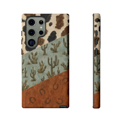 Cowhide Turquoise Cactus Tough Case