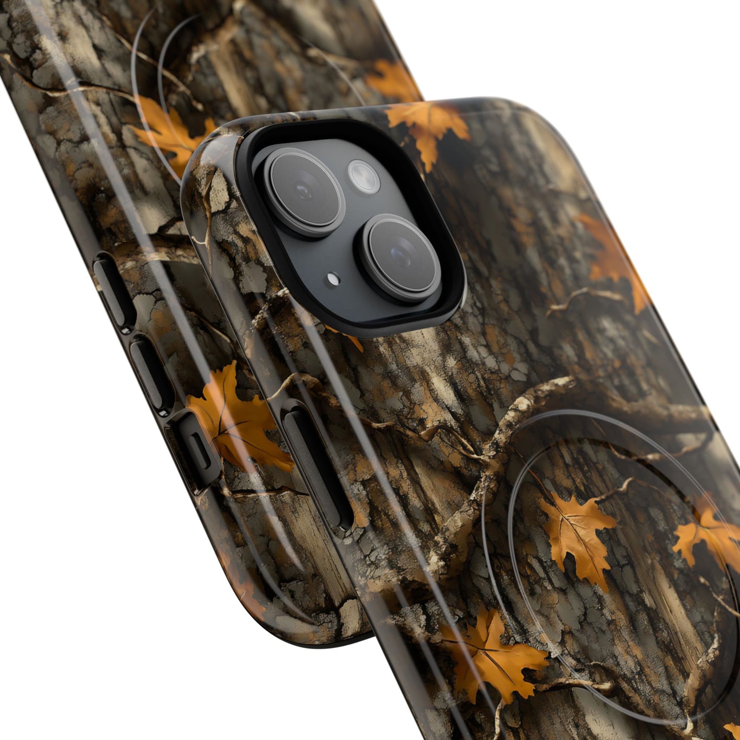 Orange Leaf Tree Camo Magnetic Case