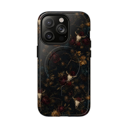 Bull Skull Bloom Magnetic Case