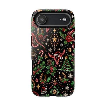 Neon Christmas Skulls Tough Case