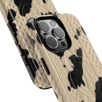 Cable Knit Cowhide Magnetic Case