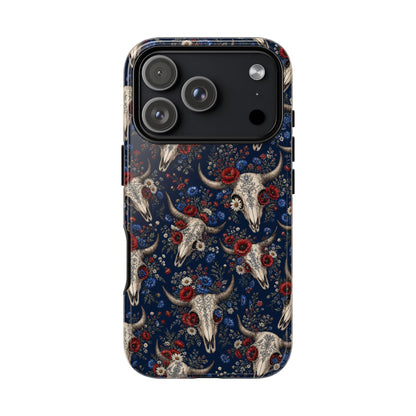 Patriotic Floral Skulls Tough Case