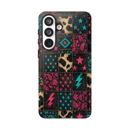 Neon Cowhide Patchwork Tough Case