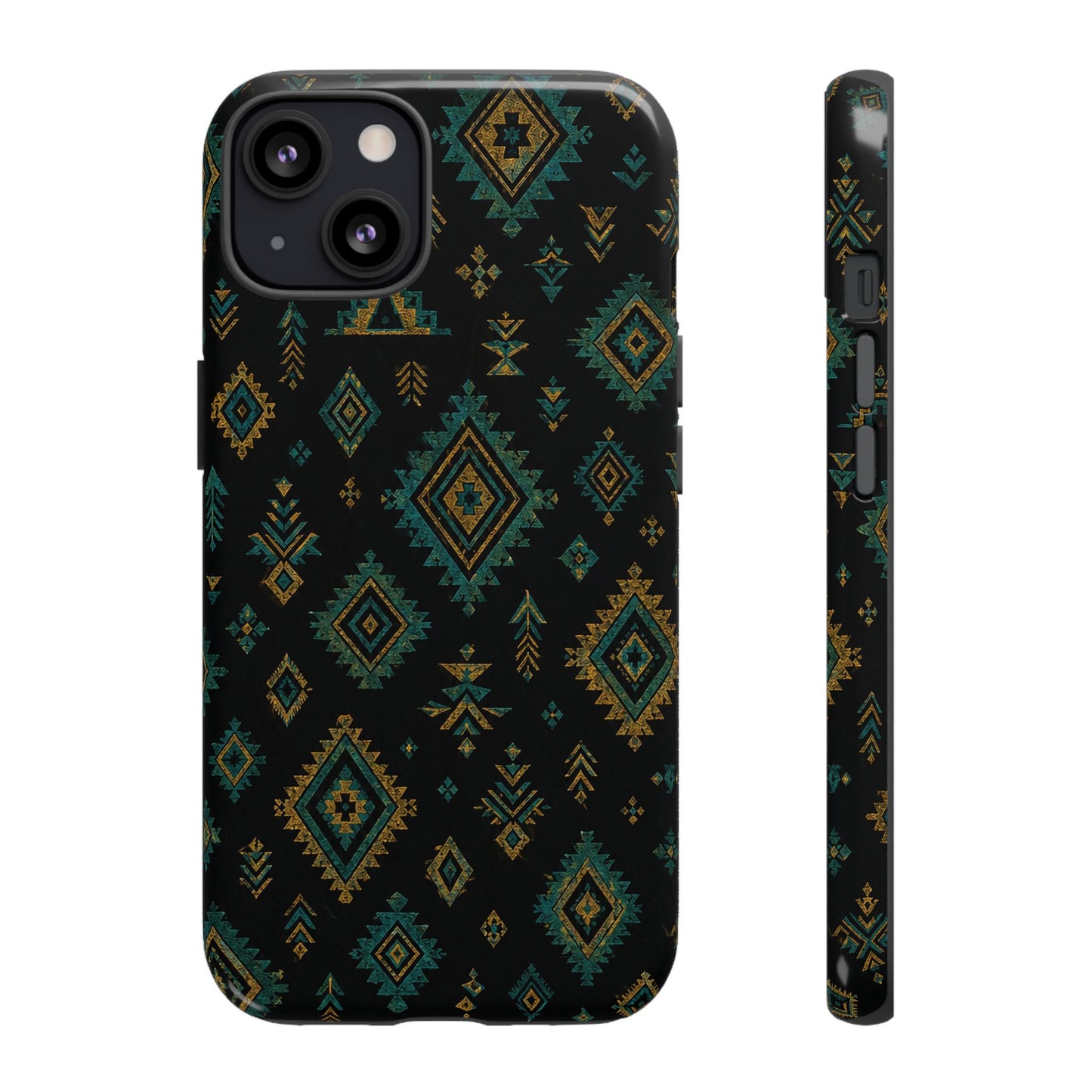 Turquoise Gold Aztec Tough Case