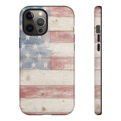 White Wood Flag Tough Case