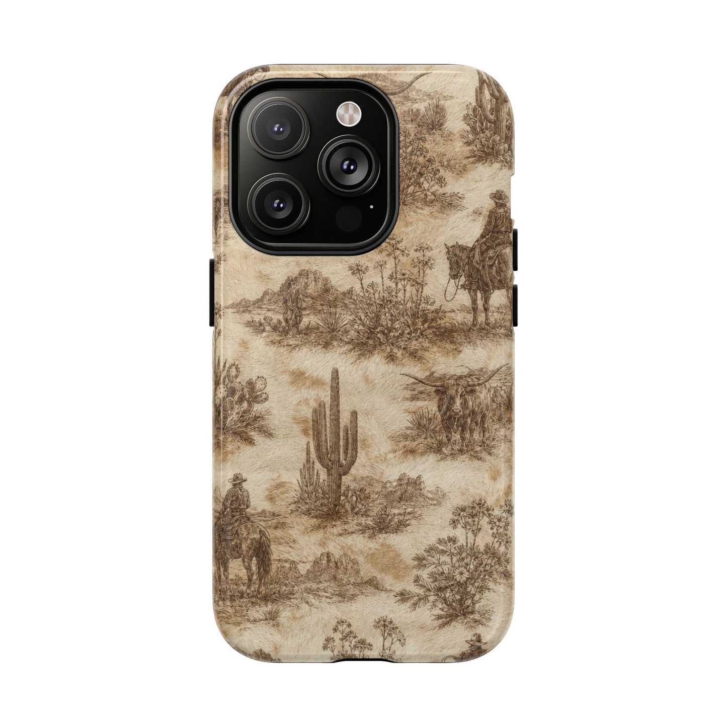 Ivory Cowhide Toile Magnetic Case