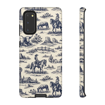 Western Toile Navy Tough Case