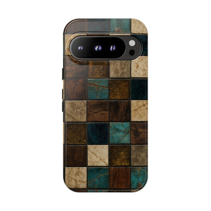 Teal Walnut Tile Tough Case