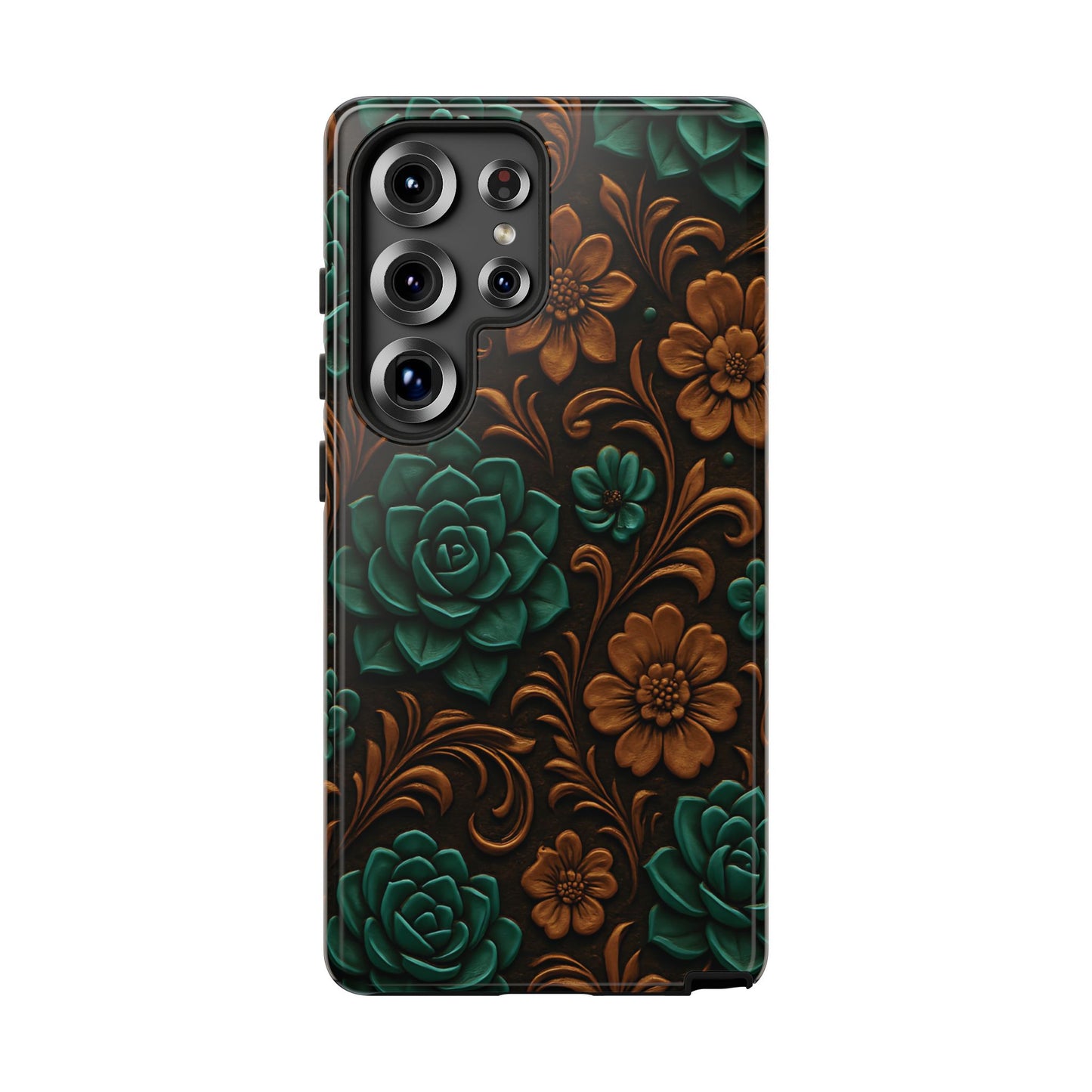 Faux Tooled Succulents Tough Phone Case