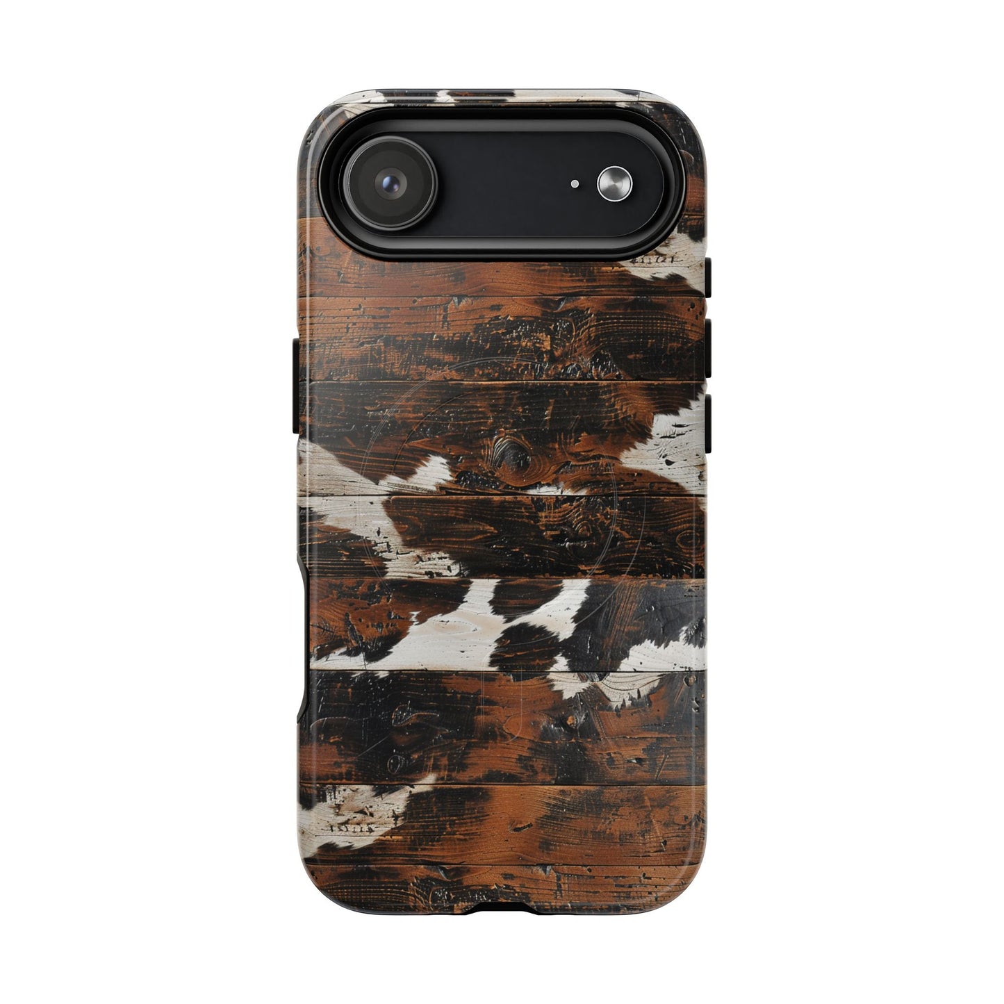 Wooden Cowhide Bull Skull Magnetic Case
