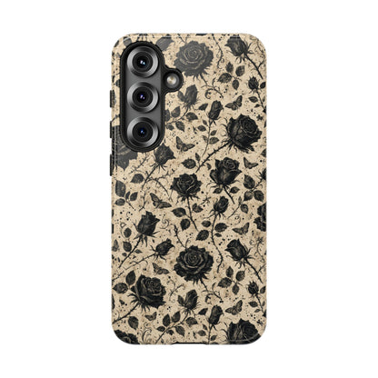 Black Rose Bone Tough Case