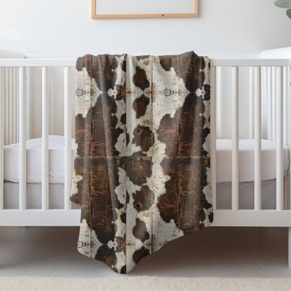 Brown Wooden Cowhide Blanket