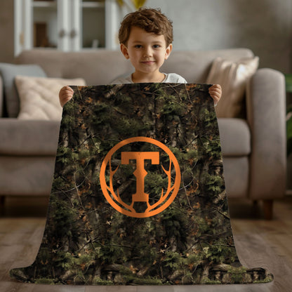 Antler Monogram Camo Blanket