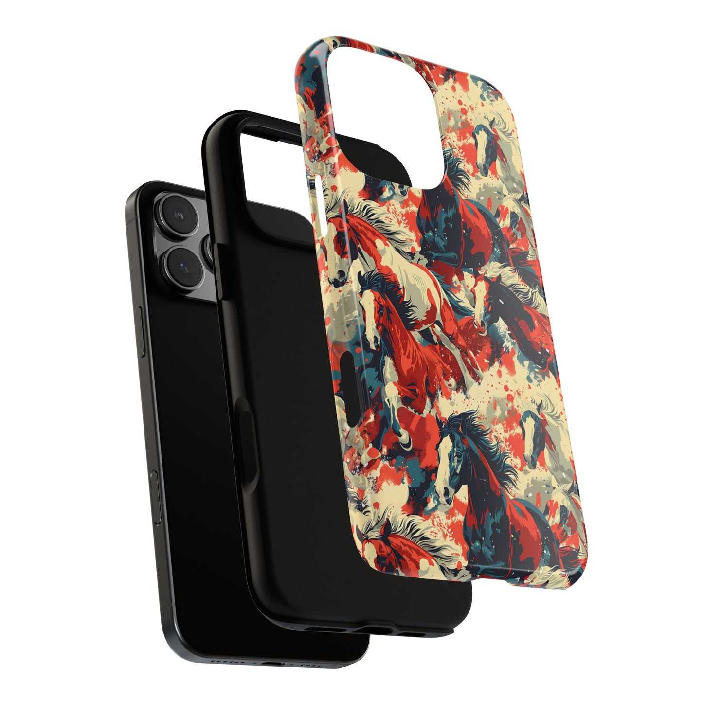 Red White Blue Horses Tough Phone Case