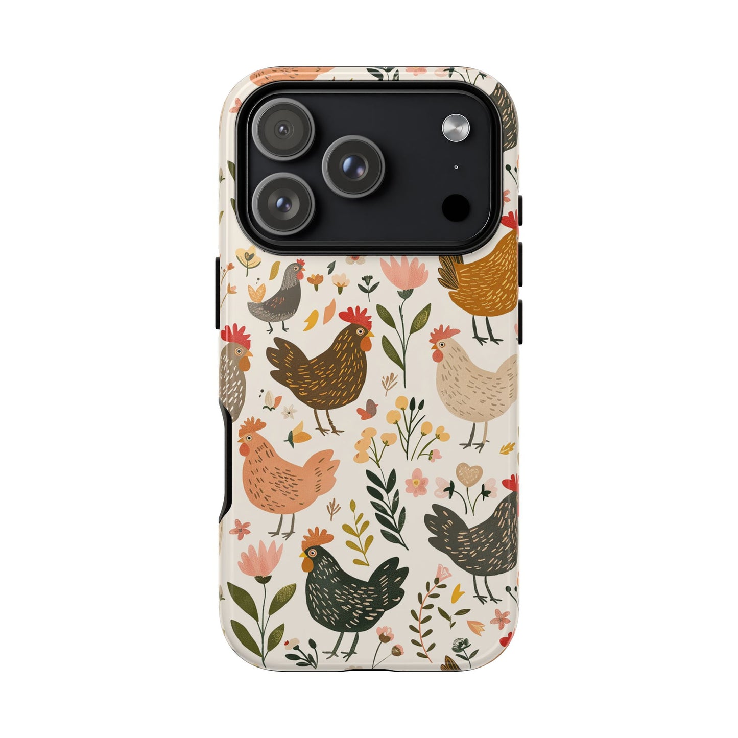 Floral Chickens Tough Phone Case