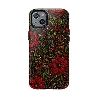 Carved Christmas Holly Magnetic Case