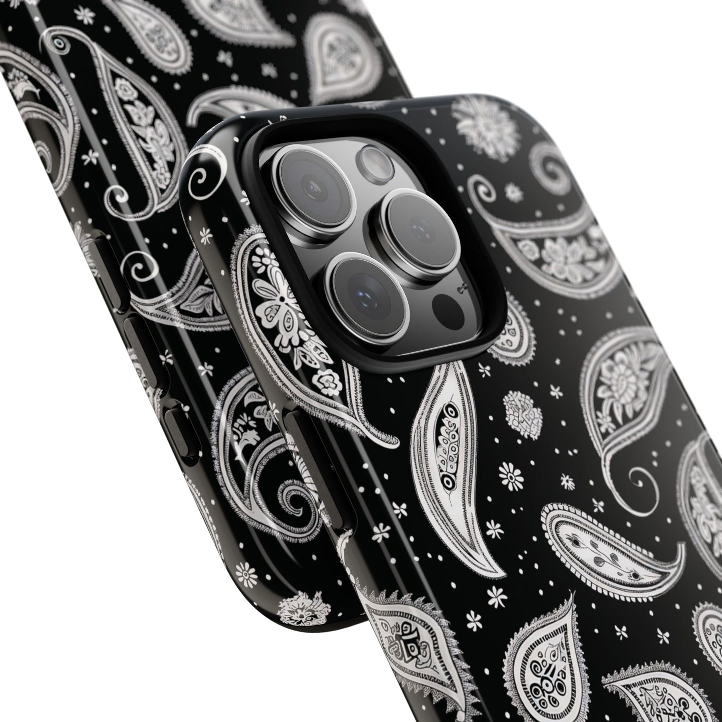 Black White Paisley Tough Phone Case