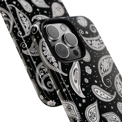 Black White Paisley Tough Phone Case