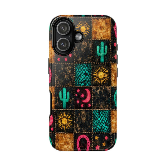 Neon Cactus Patchwork Tough Case