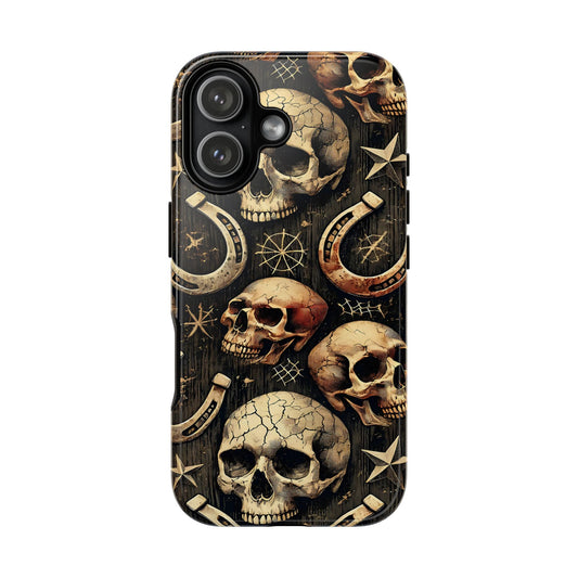 Skulls Horseshoes Dark Tough Phone Case