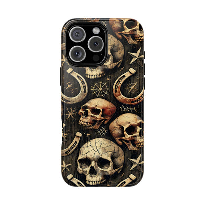 Skulls Horseshoes Dark Tough Phone Case