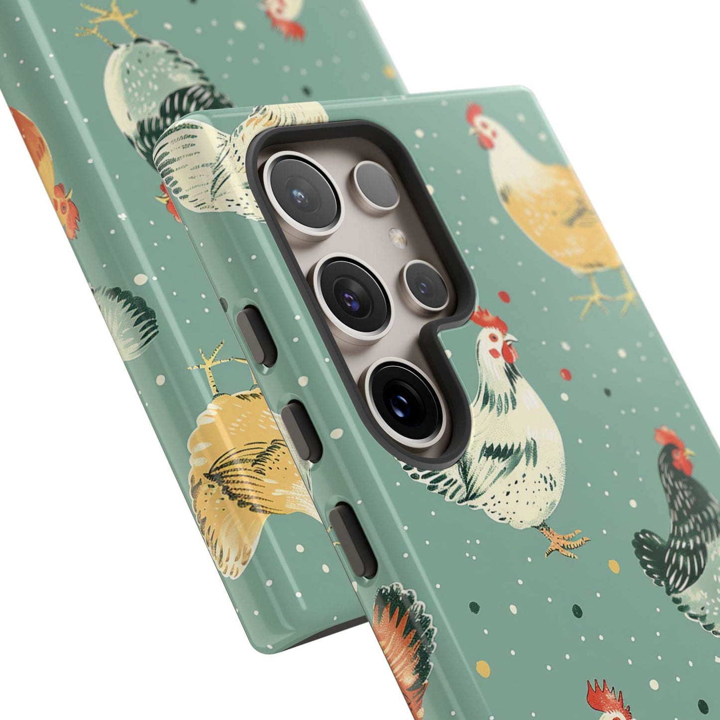Green Polka Dot Chickens Phone Case