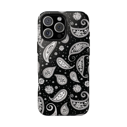 Black White Paisley Tough Phone Case