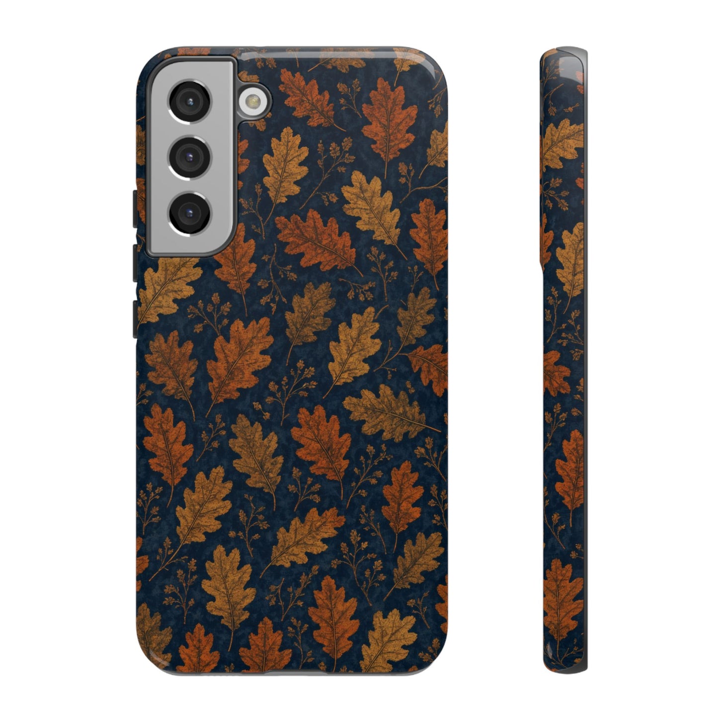 Navy Autumn Leaves Tough Case