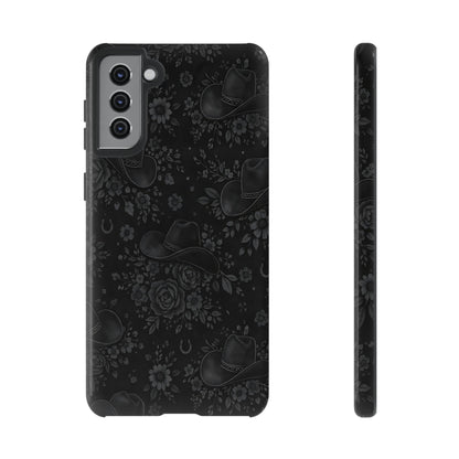 Western Noir Floral Hats Tough Case