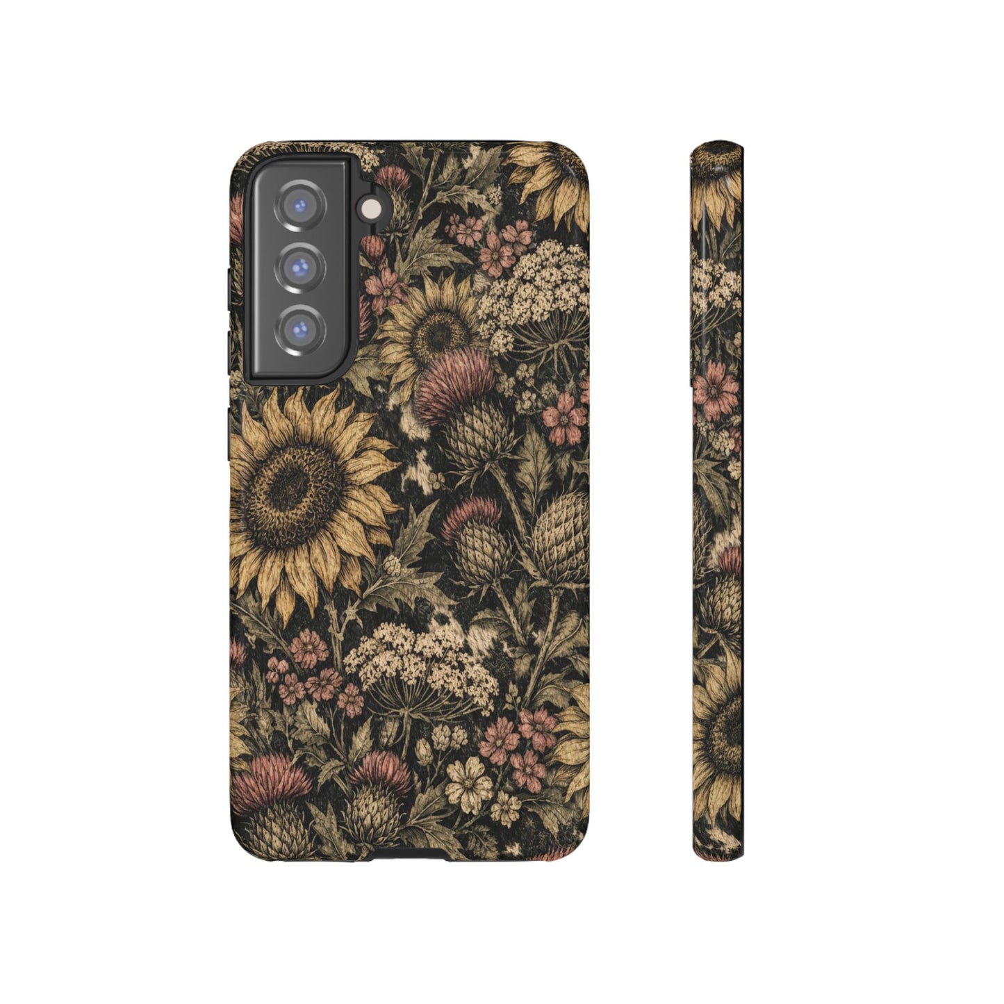 Cowhide Sunflower Thistles Tough Case