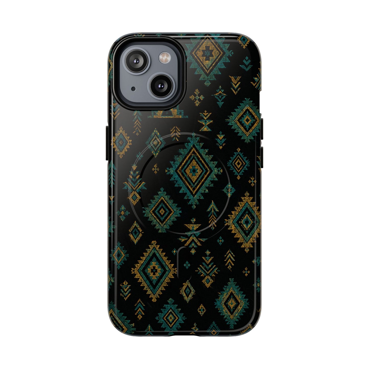 Turquoise Gold Aztec Magnetic Case