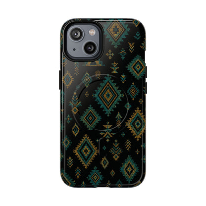Turquoise Gold Aztec Magnetic Case