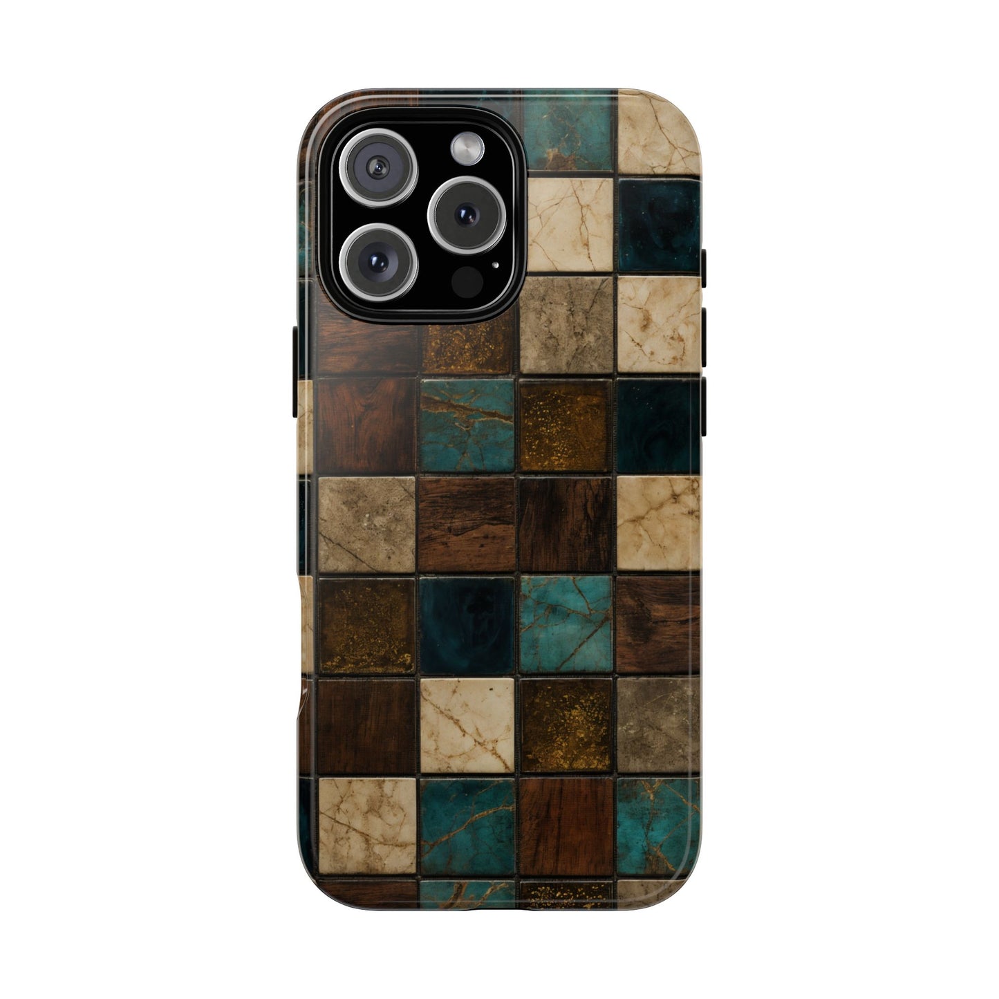 Teal Walnut Tile Tough Case