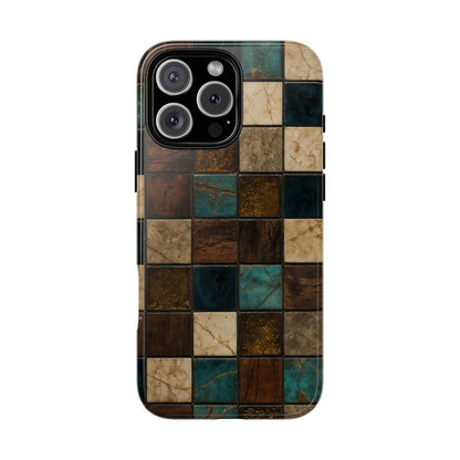 Teal Walnut Tile Tough Case