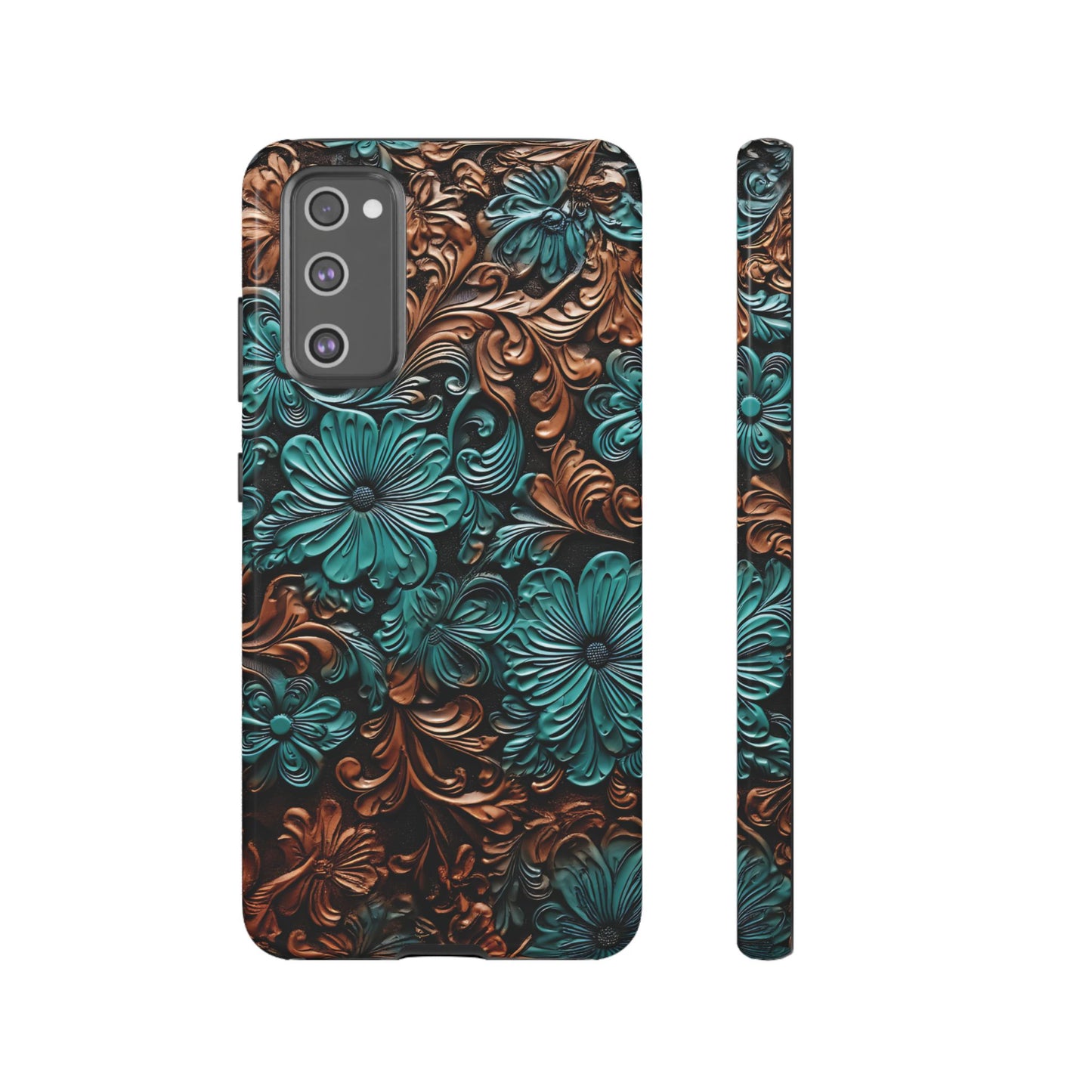 Faux Tooled Floral Tough Case