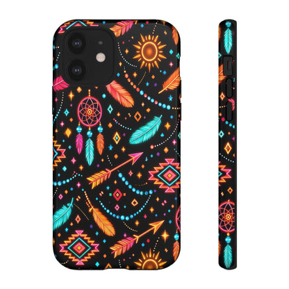 Neon Aztec Feather Tough Case