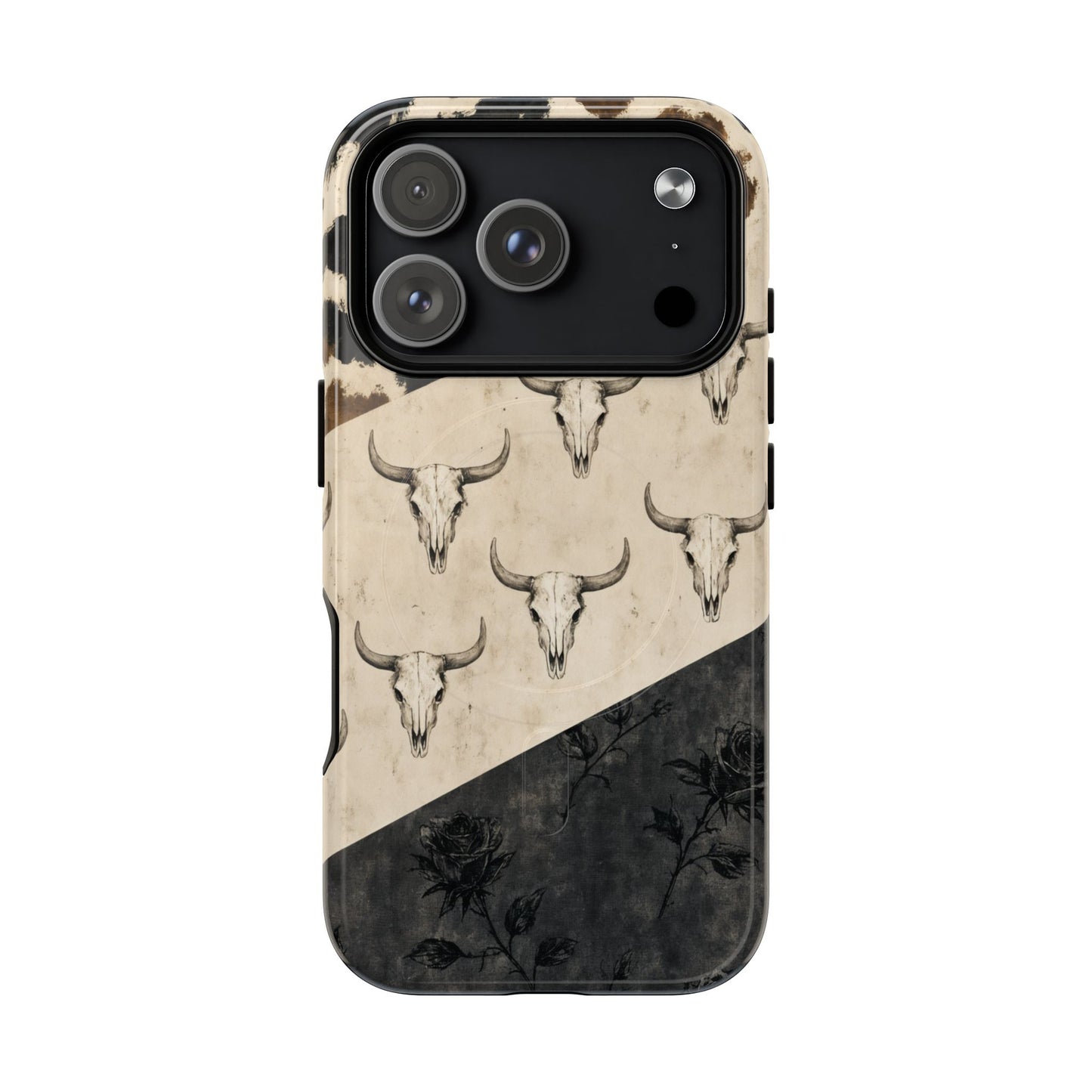 Bull Skull Rose Magnetic Case