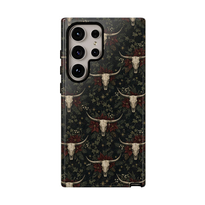 Midnight Skull Poinsettia Tough Case