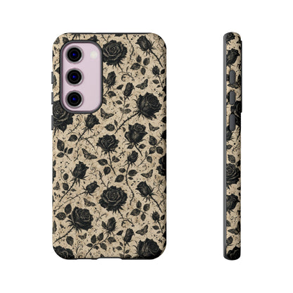 Black Rose Bone Tough Case