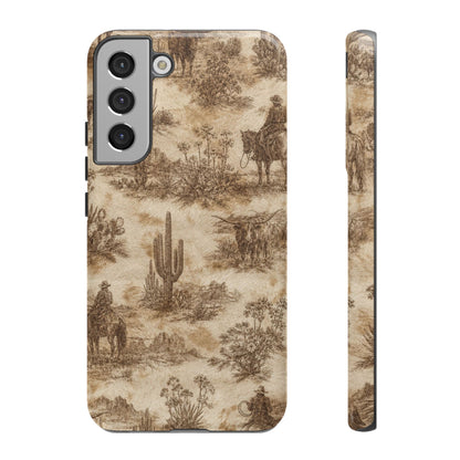 Ivory Cowhide Toile Tough Case