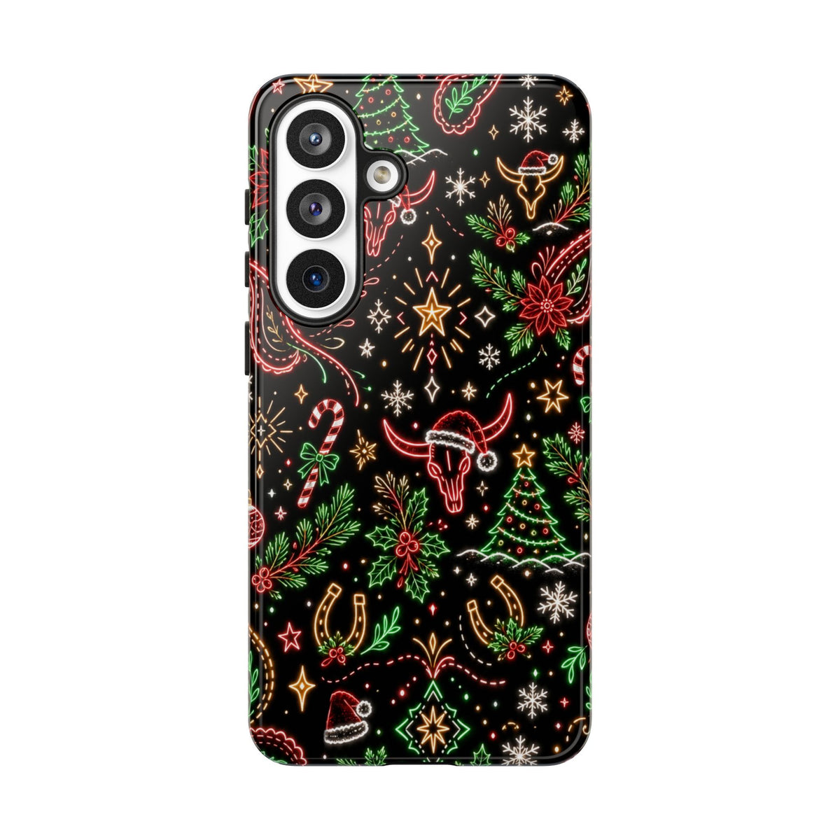 Neon Christmas Skulls Tough Case