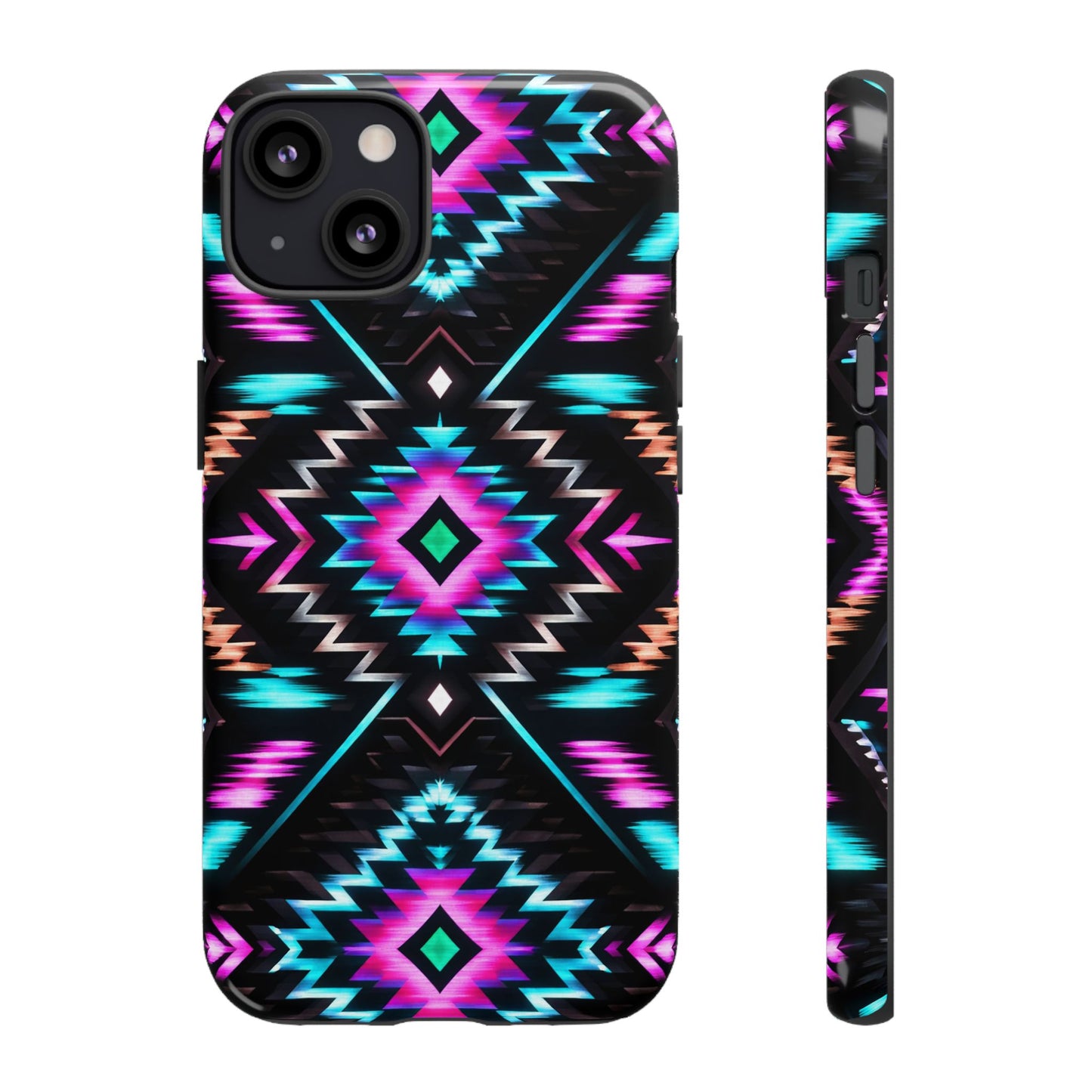 Black Neon Aztec Rug Tough Case