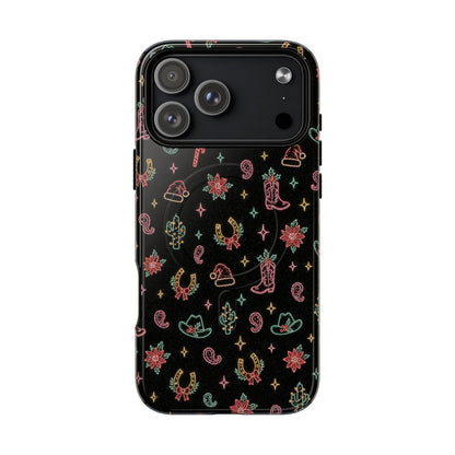 Neon Holiday Doodles Magnetic Case