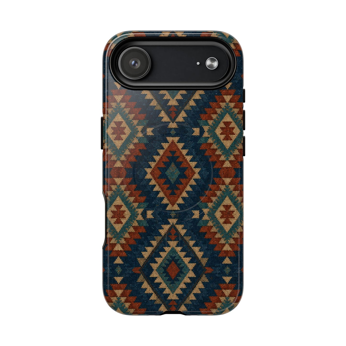 Navy Aztec Magnetic Case